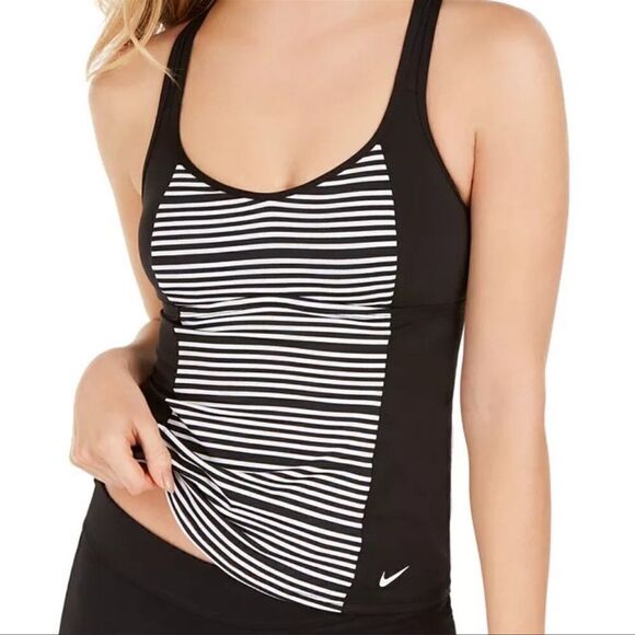 Nike Other - Nike Dry Fit Black & White Striped Tankini Tank M